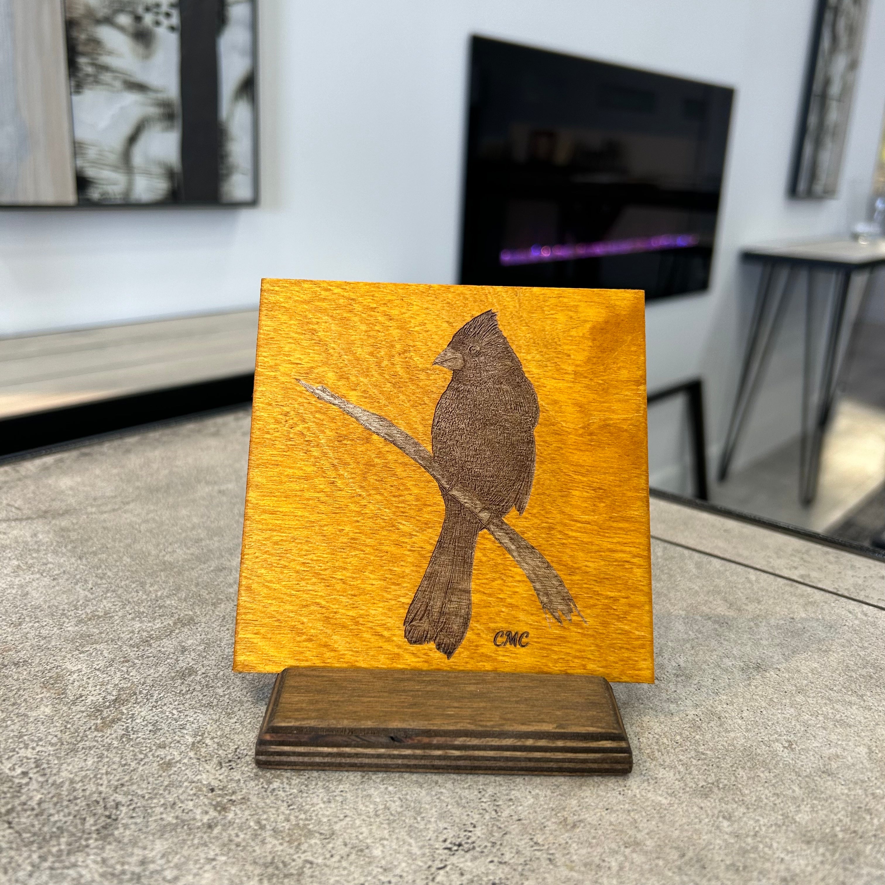 Cardinal | Wood Art Tile