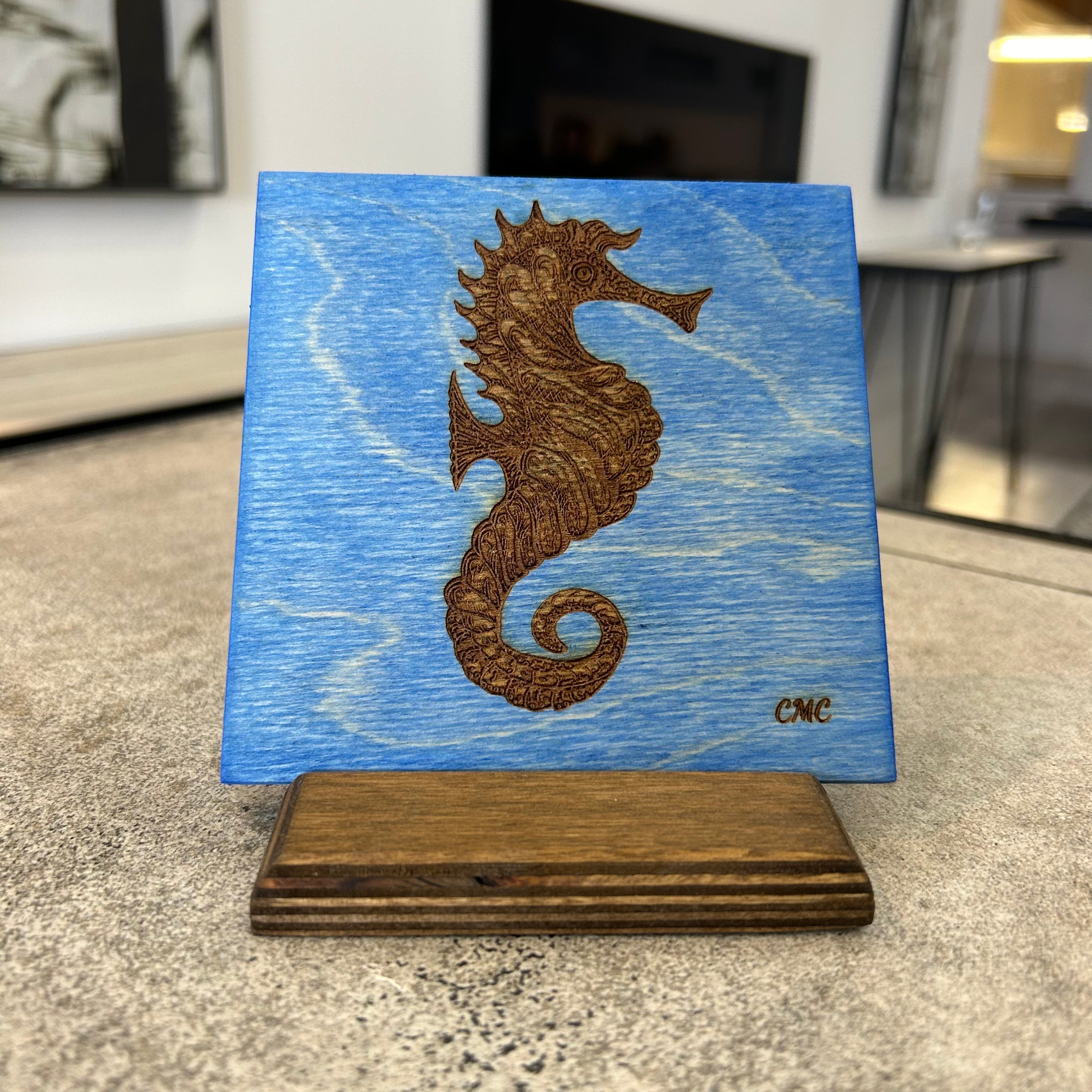 Seahorse | Wood Art Tile