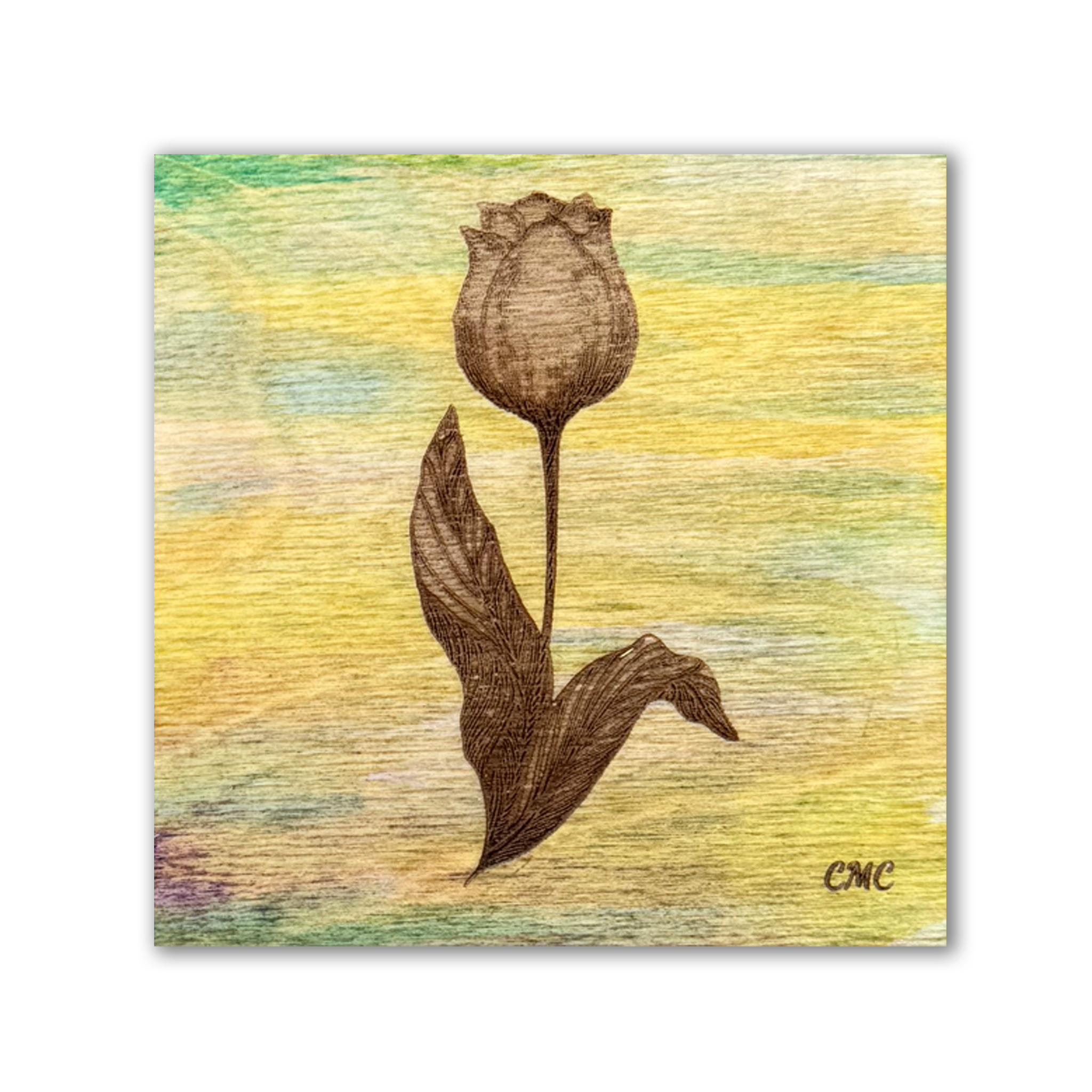 Tulip | Wood Art Tile | Spring